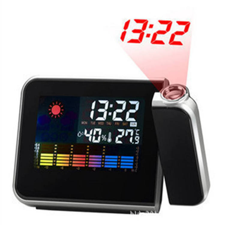 Digital LCD Weather Forecast Alarm Clock Factory Direct Sale Hygrometer Weather Station Clock With Projection