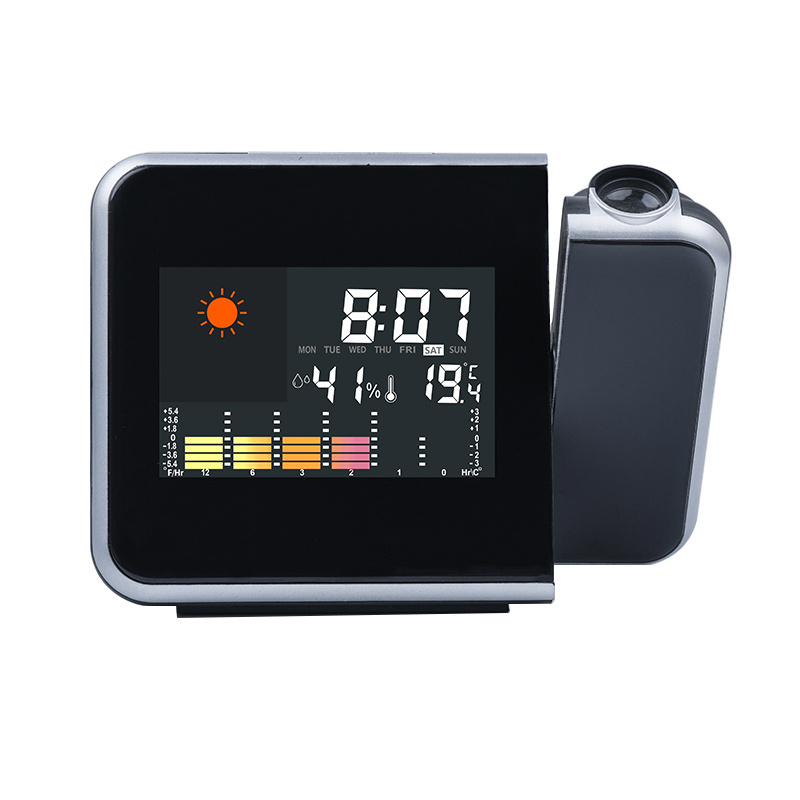 Digital LCD Weather Forecast Alarm Clock Factory Direct Sale Hygrometer Weather Station Clock With Projection