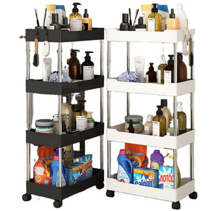 Removable Rack Kitchen Narrow Storage Racks Kitchen Organizer PP Plastic Multilayer Save Space Crack Shelf Bathroom Gap Holder