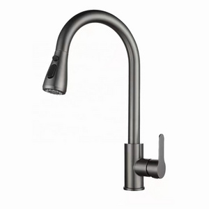 304 stainless steel gun gray black frosted cold and hot rotary drawing kitchen wash basin sink faucet