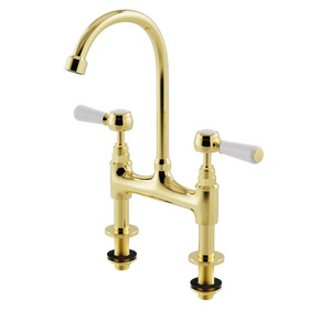 Brass Golden Kitchen Faucets Classic Bridge Faucets