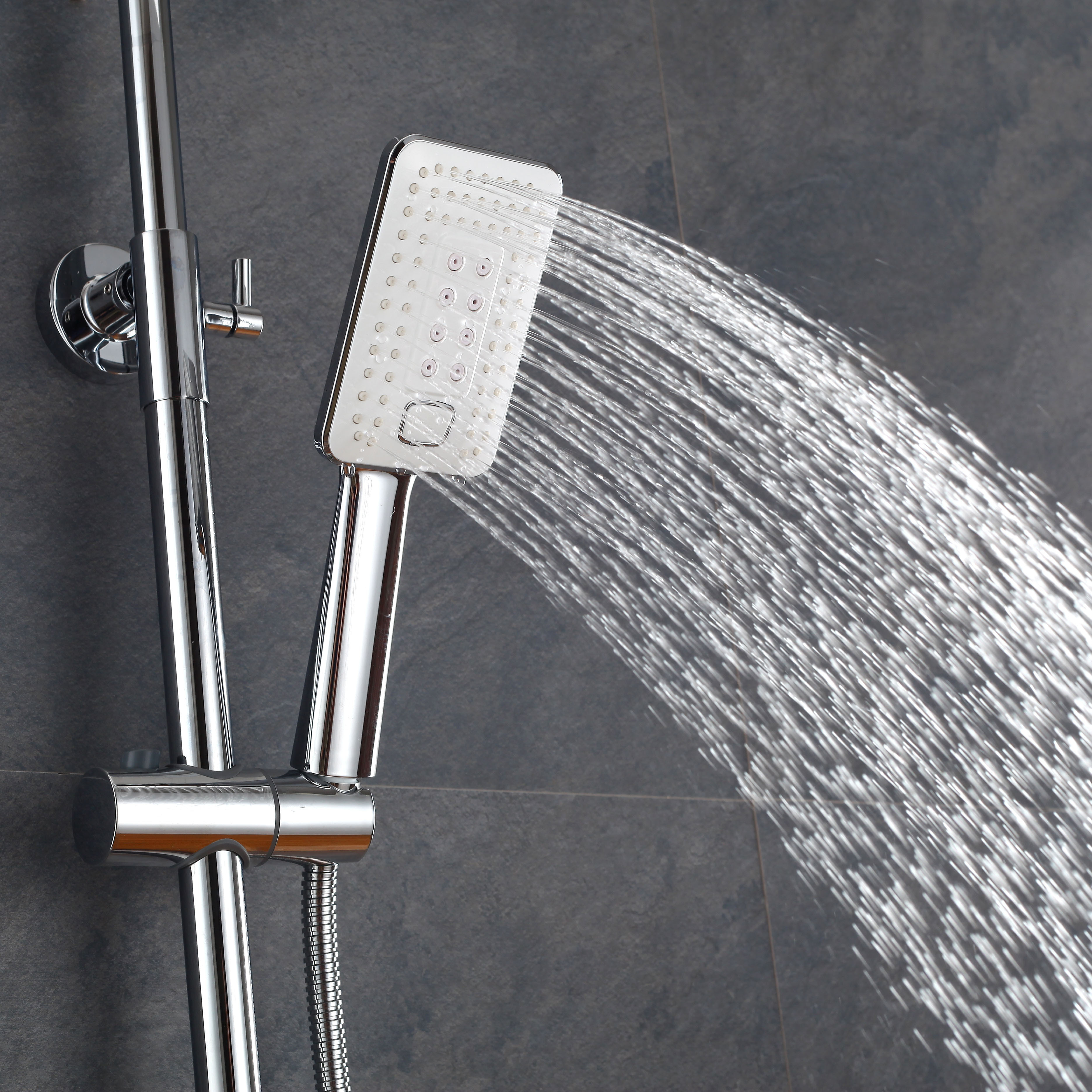 2 Handle Shower Faucet 10'' Inch Rain Shower Head Tub Faucet 3 Function Shower Set