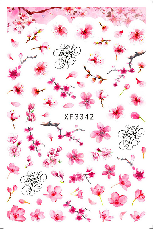 Wholesale Cherry Blossoms Nail Art Japanese Tree Sakura Nail Decals