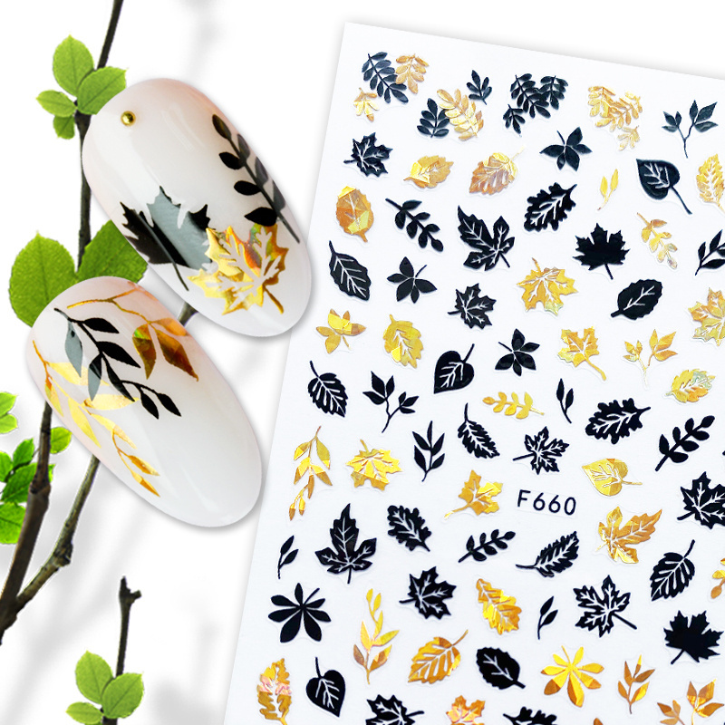 2022 summer coconut tree nail water stickers autumn and winter autumn leaves nail transfer paper nail stickers