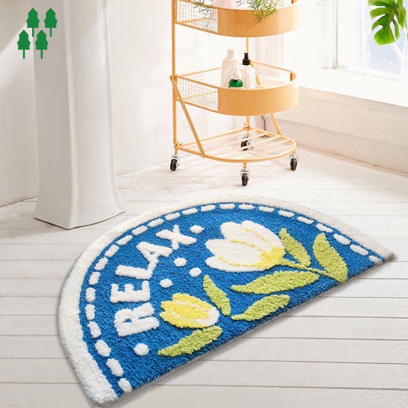 Custom Flower Printed Soft Superfine Fiber Tufted Floor Mat Absorbent Rug Bath Mat Door Mats Rugs