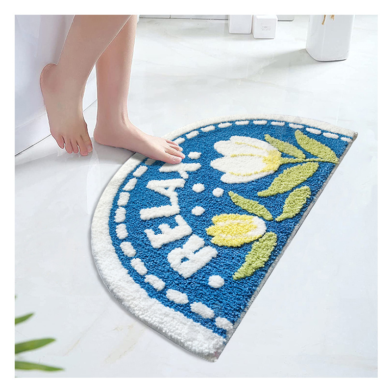 Custom Flower Printed Soft Superfine Fiber Tufted Floor Mat Absorbent Rug Bath Mat Door Mats Rugs