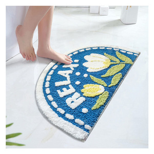 Custom Flower Printed Soft Superfine Fiber Tufted Floor Mat Absorbent Rug Bath Mat Door Mats Rugs