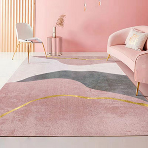 Anti Slip Under Rug Large Rugs Pink Gold Color Home Decoration Custom Printed Carpet Room Decorate Rugs Living Room Large