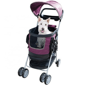 Pet Stroller for Small Medium Dogs & Cats, 4 Wheels Cat Stroller