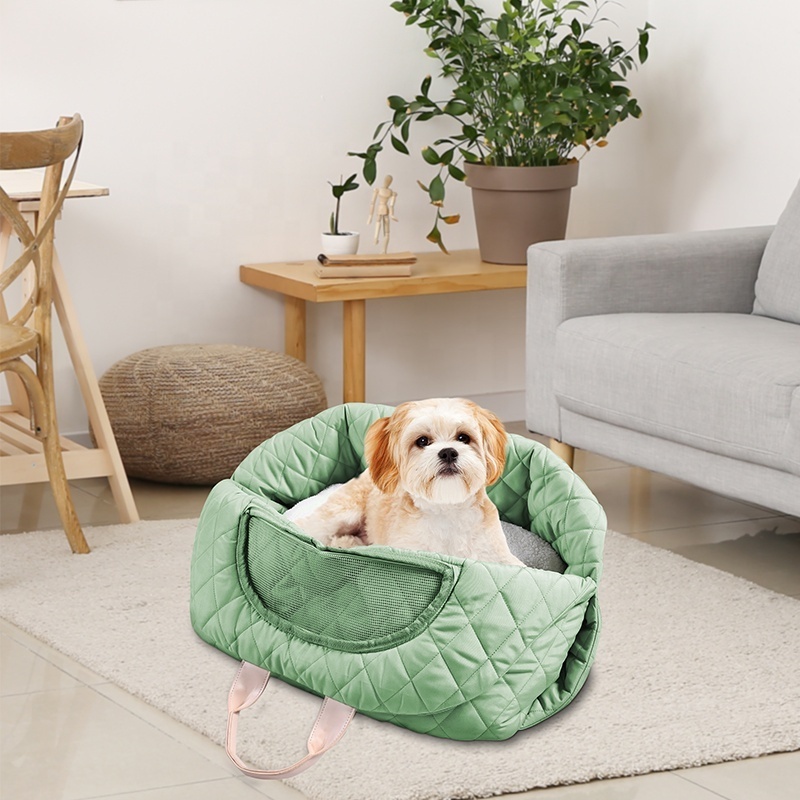 2-In-1 Quilted Pet Carrier Pet Bed Dog Cat Carrier