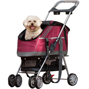 3 In 1 Dog and Cat Stroller with Detachable Carrier