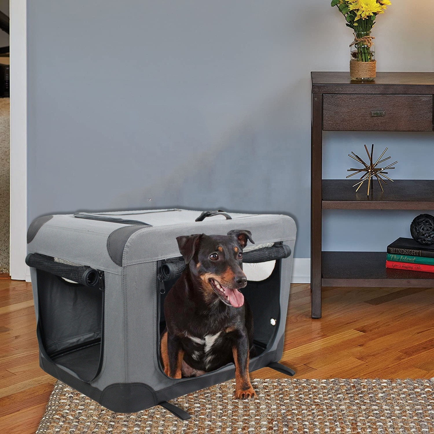 Folding Soft Dog Crate, Indoor & Outdoor Pet Home