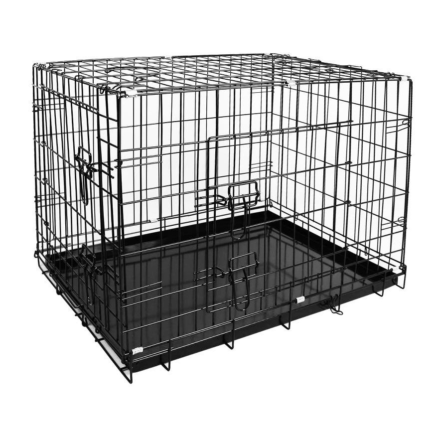 Durable Foldable Metal Wire Dog Crate with Tray