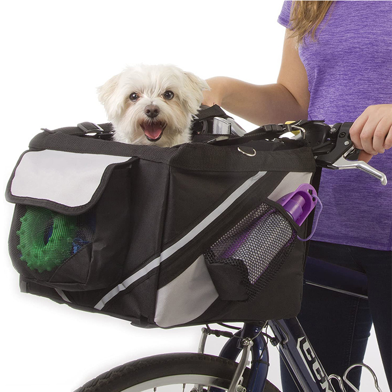 Traveler 2-in-1 Pet Bike Basket Pet Cat Dog Carrier Dog Carrier Bicycle Front Basket