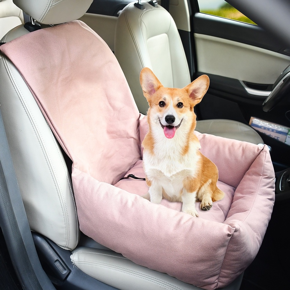 Dog Car Seat Booster Bed Waterproof Dog Booster Seat for Car with Storage Pockets