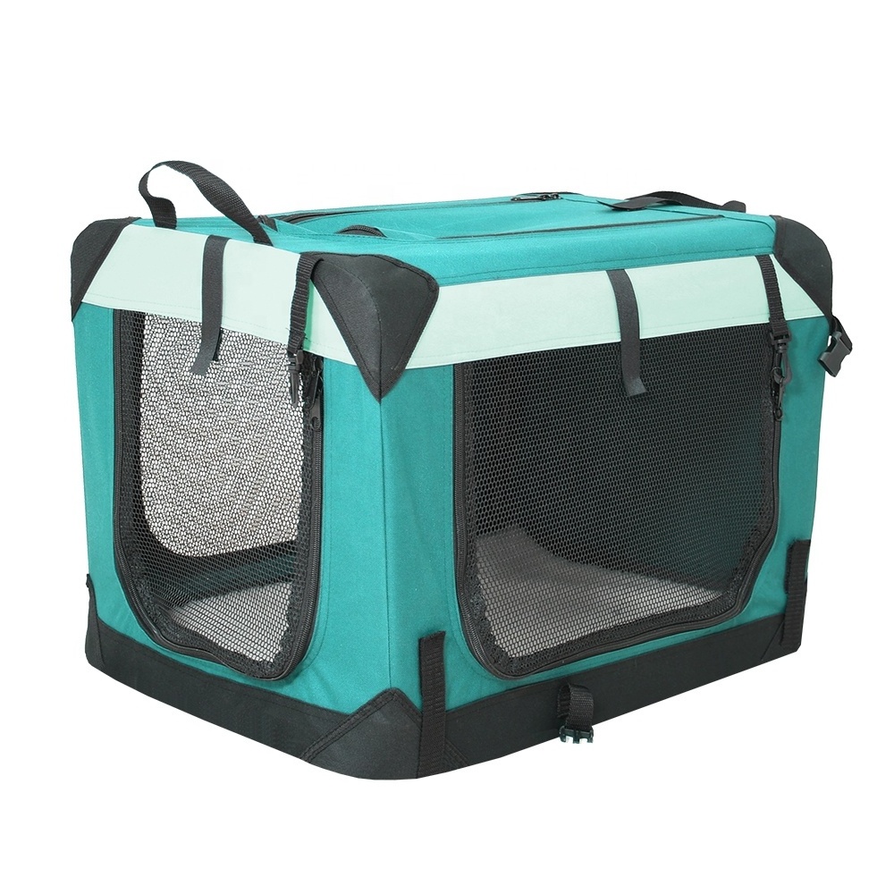 Foldable Dog Crate Quick Portable Folding Dog Crate Kennel with Mesh Mat for Indoor and Outdoor