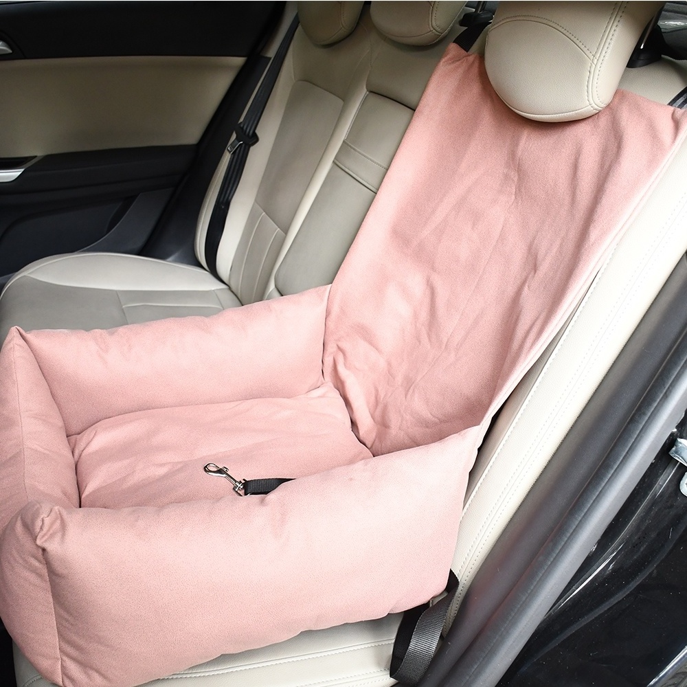 Dog Car Seat Booster Bed Waterproof Dog Booster Seat for Car with Storage Pockets