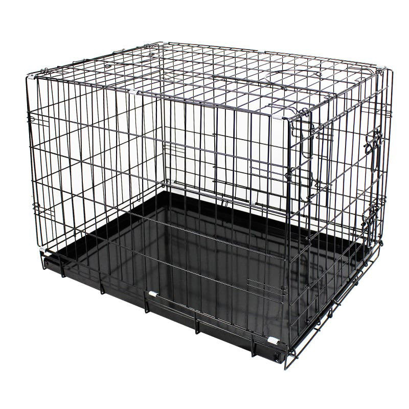 Durable Foldable Metal Wire Dog Crate with Tray