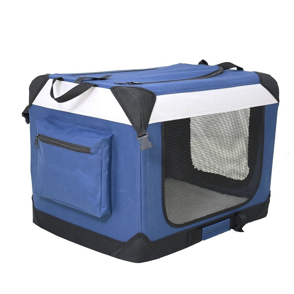 Foldable Dog Crate Quick Portable Folding Dog Crate Kennel with Mesh Mat for Indoor and Outdoor