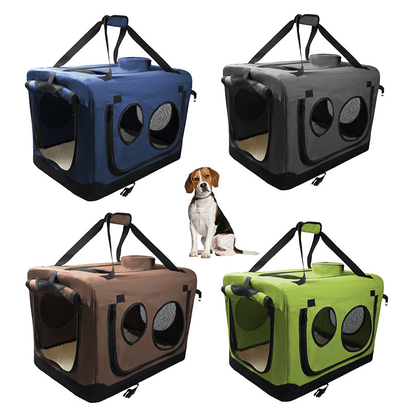 Foldable Dog Soft Crate Indoor & Outdoor Use Dog Cage Comfy Dog Travel Crate