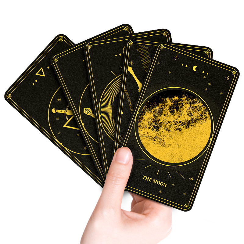 Custom Printing With Manual Book Tarot Card Deck Gold Foil Black Full Size  The   Original Rider Tarot Cards Wholesale