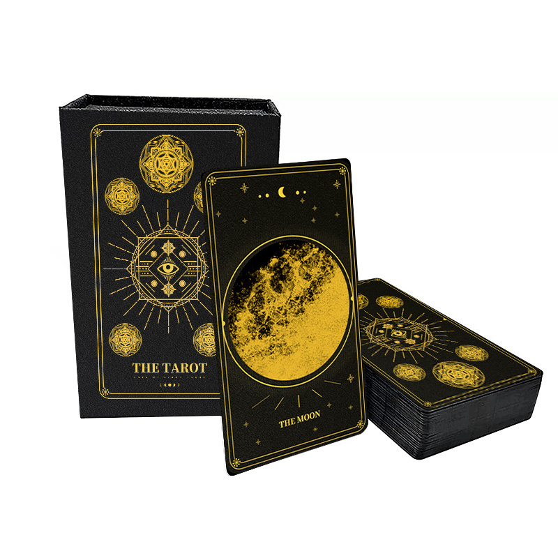 Custom Printing With Manual Book Tarot Card Deck Gold Foil Black Full Size  The   Original Rider Tarot Cards Wholesale