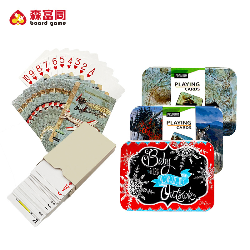 Wholesale Double Deck Tin/Iron Box Sublimation Poker Paper Custom Logo  Playing Cards Set Manufacturer