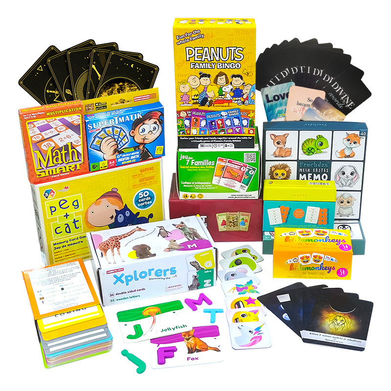 Wholesale OEM Custom Family Learning Flash Cards Children And Memory Cards Games Card For Adults And Kids