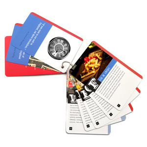 Custom Wholesale High Quality Printing Educational Cognitive Cards Memory Flash Cards With  Iron Ring