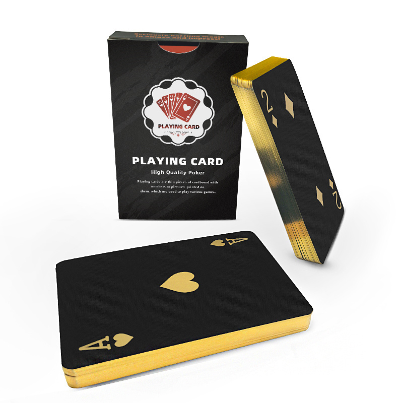 Custom Printing High Quality Black Poker Gold/Silver Edge Playing Cards