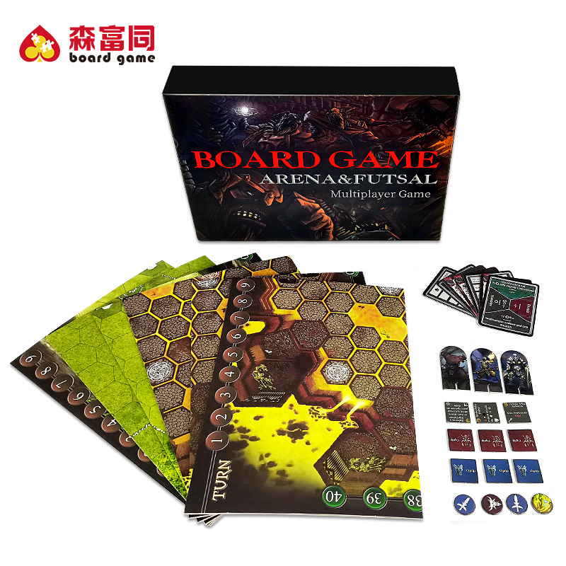 Board Game Custom Foldable Family Paper Board Game And Box Printing For Family Travel With Dice Token Spinner