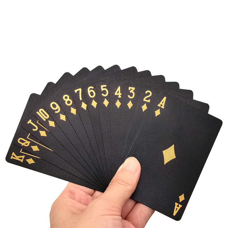 High Quality Creative Durable Waterproof Smooth Custom Logo PVC Plastic Black Poker Playing Cards