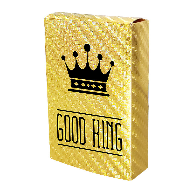 Custom Printing paper plastic poker set with box gold plated crown playing cards waterproof