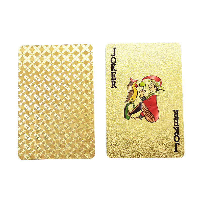 Custom Printing paper plastic poker set with box gold plated crown playing cards waterproof