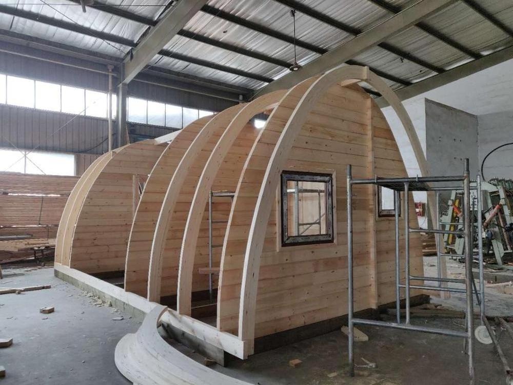 Arch shape 1 bedroom small size cabin kits /prefab wooden house/prefab home for sale