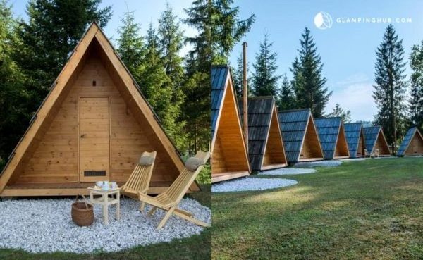 Triangle  trilateral wood made small cabin /tiny house/camping pod