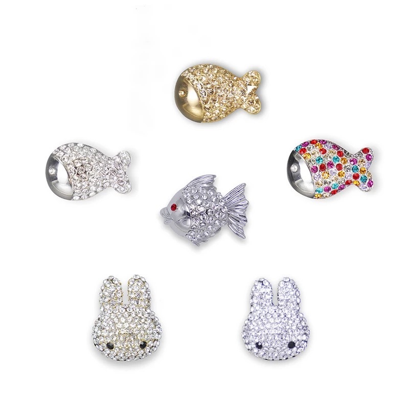 Wholesale factory rhinestone bear flip flops charms snowman shoe stud accessories