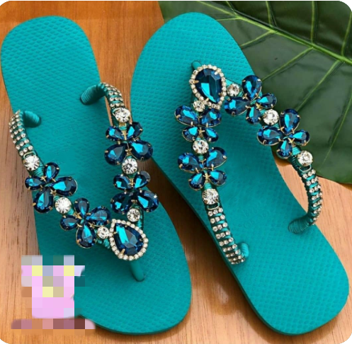 Factory Supply High Quality Crystal Flip Flops Accessory Rhinestone Bridal Slippers Fashion Woman Wedding Flip Flop decoration