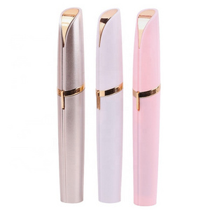 Hot Selling Electric Built-in Light 18K Gold Plated Lady Eyebrow Trimmer Razor Best Price Hair Removal