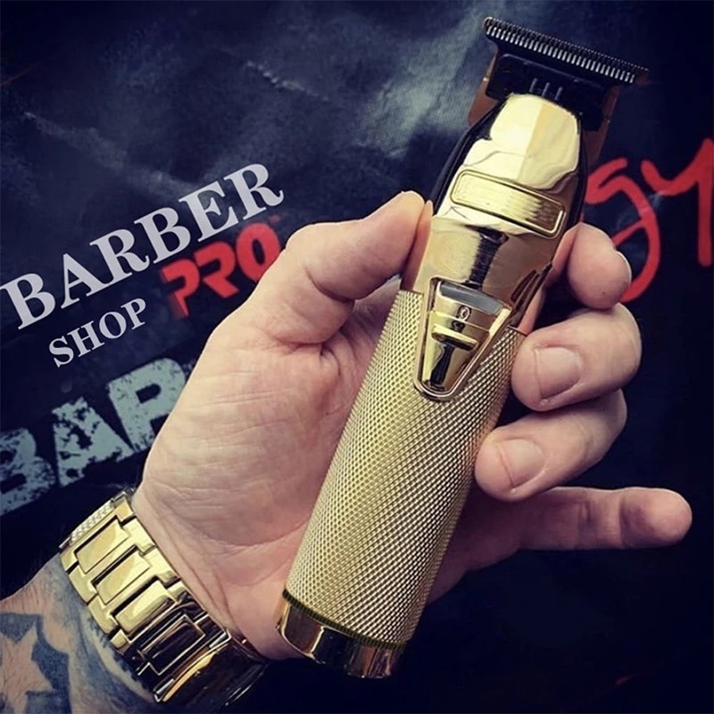 Sengfi New Arrival Golden Metal Color 0.1mm Baldhead Clippers Hair Cutting Machine Clipper Beard Trimmer For Men Barber