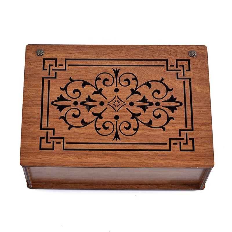 Custom Engraved Tea Storage Compartmental Wholesaler Large Luxury Designer Jewelry Hasp Latch Lock Wooden Display Box