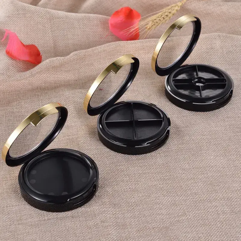 High Quality Custom luxury mini cosmetic packaging empty face press powder blush compact powder case