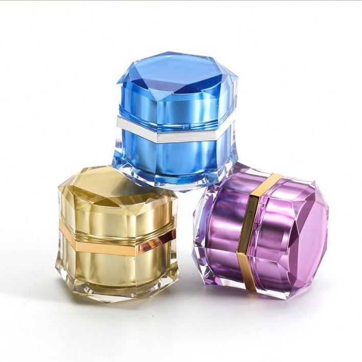 Luxury Mini 10g Free Sample Face Cream Containers Acrylic Packaging Plastic Hexagon Cosmetic Jar