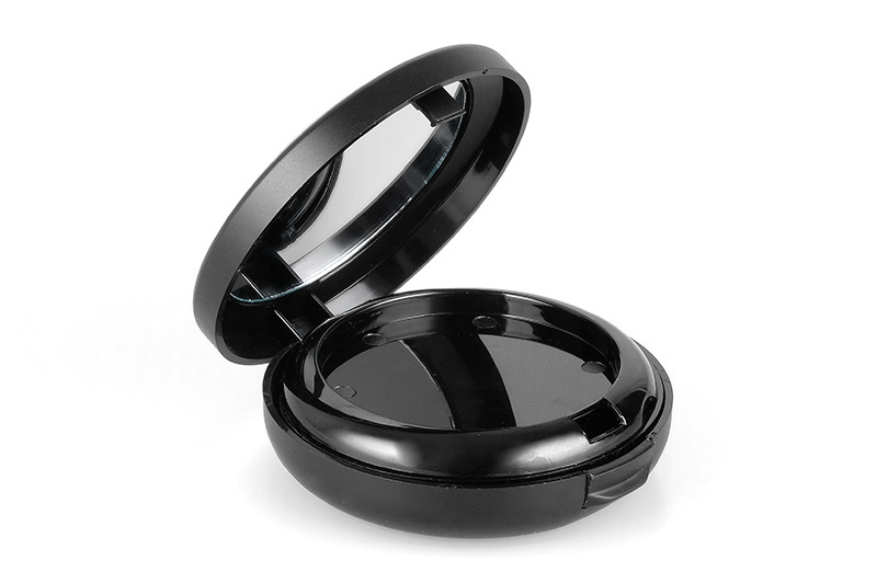 59mm double layer Custom luxury matte black empty pressed compact powder case press powder packaging empty compact box