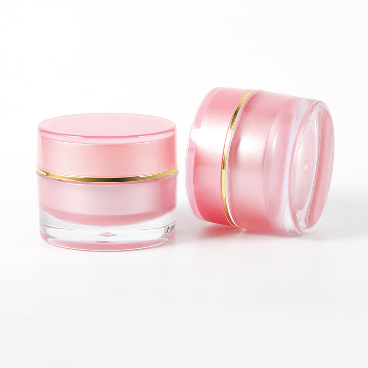 Low MOQ Pink skincare bottles packaging luxury lip scrub container empty cosmetic containers plastic cosmetic packaging jar