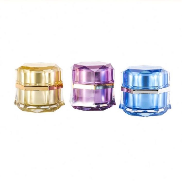 Luxury Mini 10g Free Sample Face Cream Containers Acrylic Packaging Plastic Hexagon Cosmetic Jar