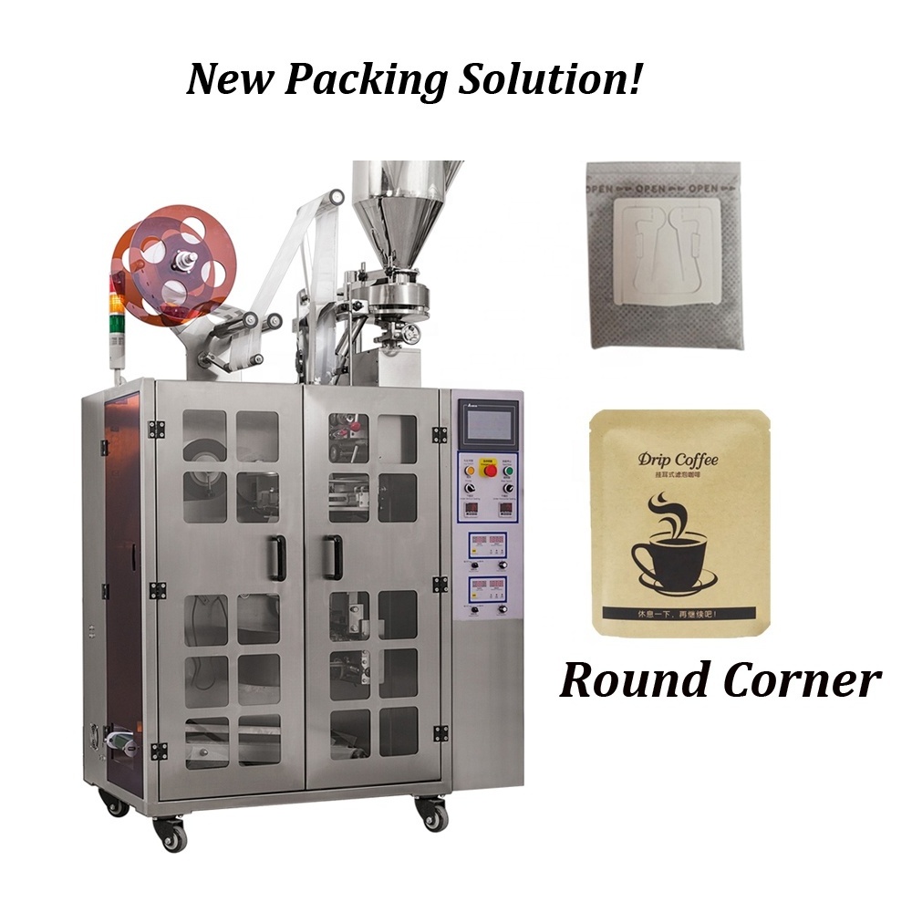 Ultrasonic triangle tea bag packing machine for packaging fuso non woven coffee tea leaves with premade pouch envelope