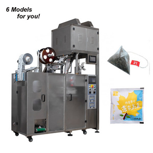 Automatic triangle pyramid tea bag packing machine for filling pla corn fiber nylon silk filter herb tea 6 Models Factory