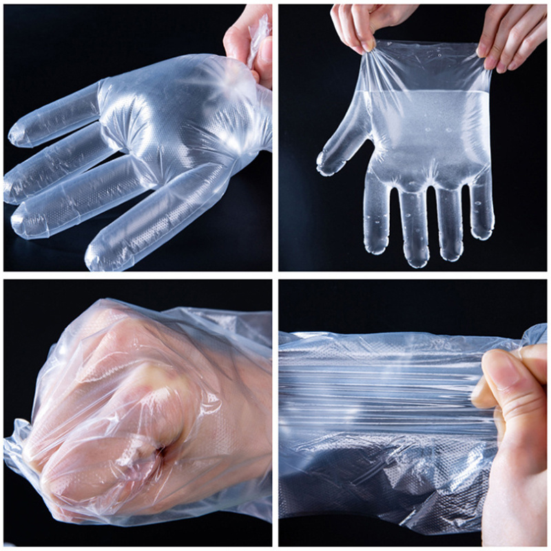 Custom OEM CPE Food Service Disposable poly gloves Cooking  Plastic Gloves Household Clean Ldpe Gloves