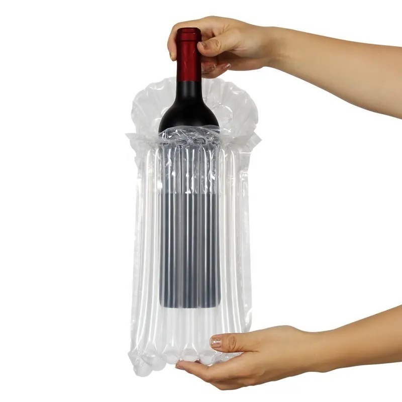 Customized High Quality Bag Pe Air Bubble Protect Inflatable Packaging For Glass Wine Bottle Protector Wine Bottle Protectors